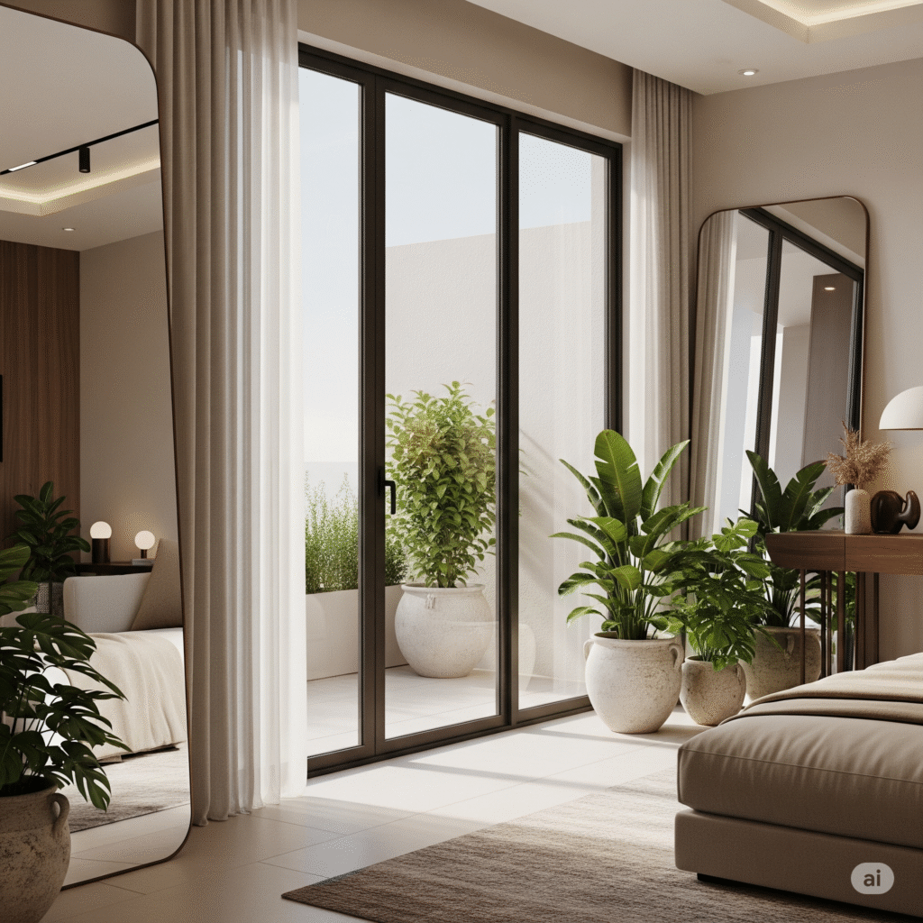 مشهد إضاءة من كتاب The Art of Home مع إضاءة LED مخفية وستائر خفيفة في فيلا بالرياض.