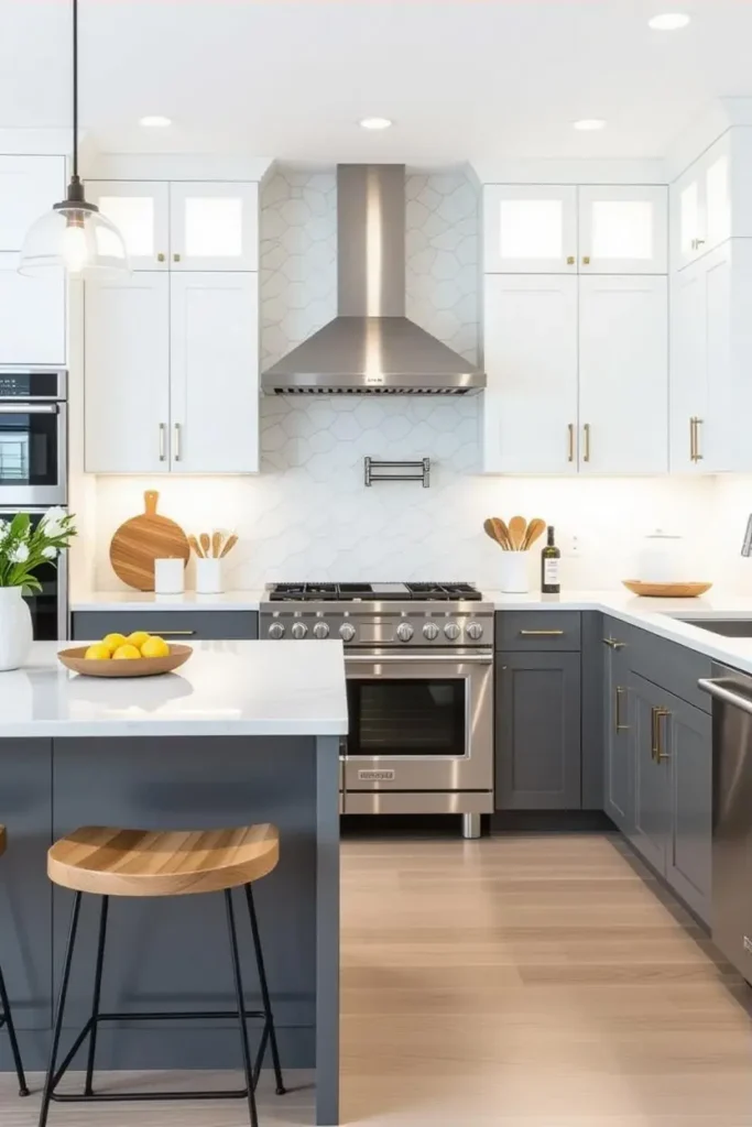 a kitchen with acrylic and polyurethane