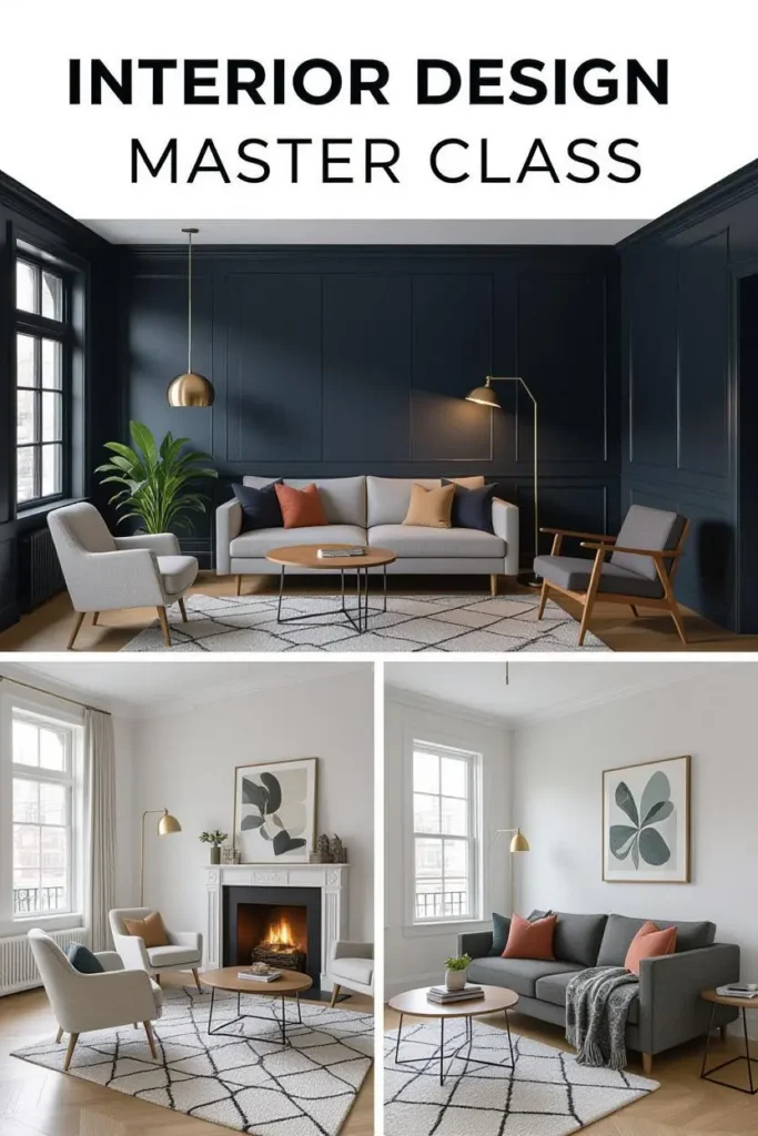 إنفوغرافيك يوضح أقسام كتاب Interior Design Master Class